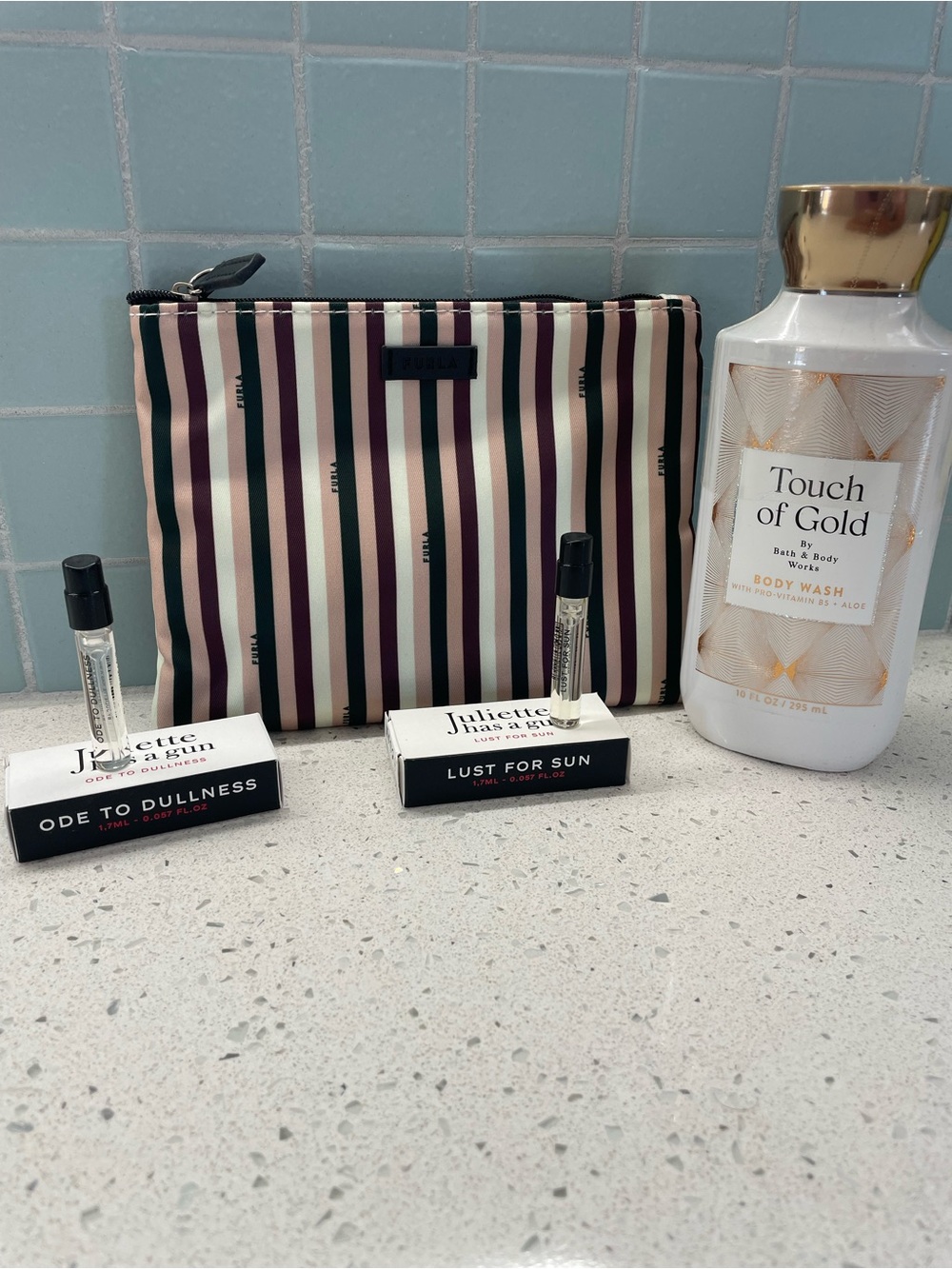 Furla make up pouch, 2 Travel size Juliette has a gun, and full size BBW